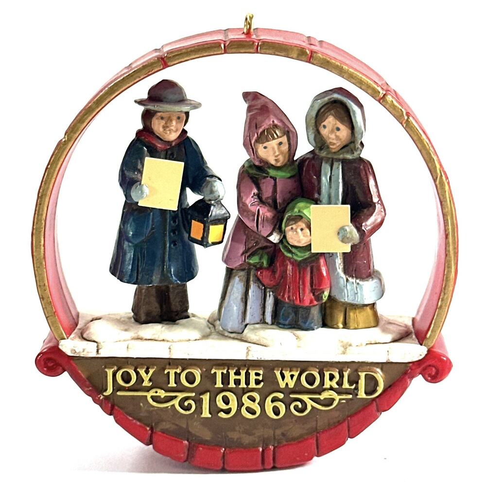 1986 Hallmark Christmas Ornament Joyful Carolers Joy To The World 3” - Picture 3 of 6